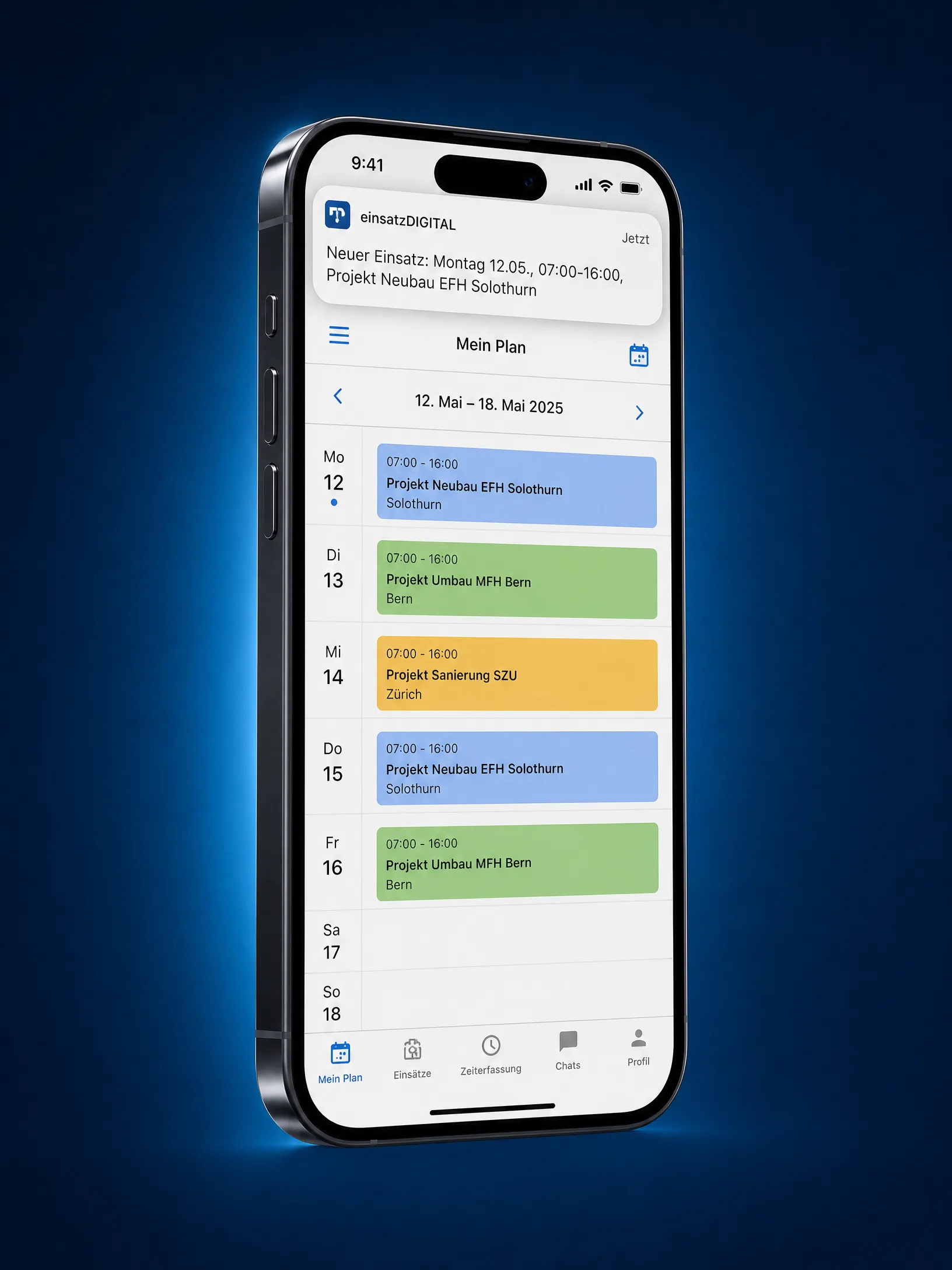 einsatzDIGITAL Mobile App mit Push-Benachrichtigung